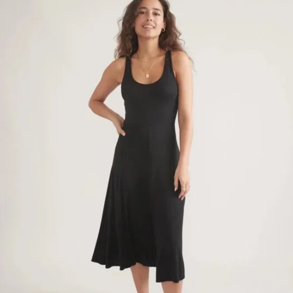 Marine Layer Lexi Rib Sun-In Fit & Flare Dress sz Small black